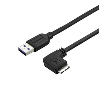 Cable Delgado 0.5m Micro Usb 3.0 Acodado A La Derecha A Usb A.