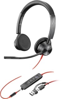 Auriculares Plantronics 8x222aa Poly Blackwire 3325 Alambricos Usb-c Con Adaptador Usb-c/a Conector 3.5 Mm Binaural Certificacion Microsoft Teams