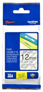 Cinta Brother Tze131 Negro Sobre Transparente Laminada 1.2 Cm X 8 M D