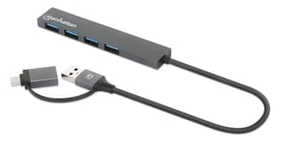 Hub Usb V3.2 4 Ptos A Con Adaptador Usb-c 5 Gbps
