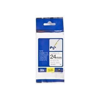 Cinta Brother Tzefx251 Etiqueta Blanca Continua Laminada Flexible De 24 Mm Ancho X 8 Mts Largo. Impresión En Negro.