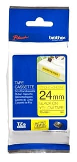 Cinta Brother Tzes651 Etiqueta Amarilla Continua Laminada Adhesivo Super Resistente De 24 Mm Ancho X 8 Mts Largo.